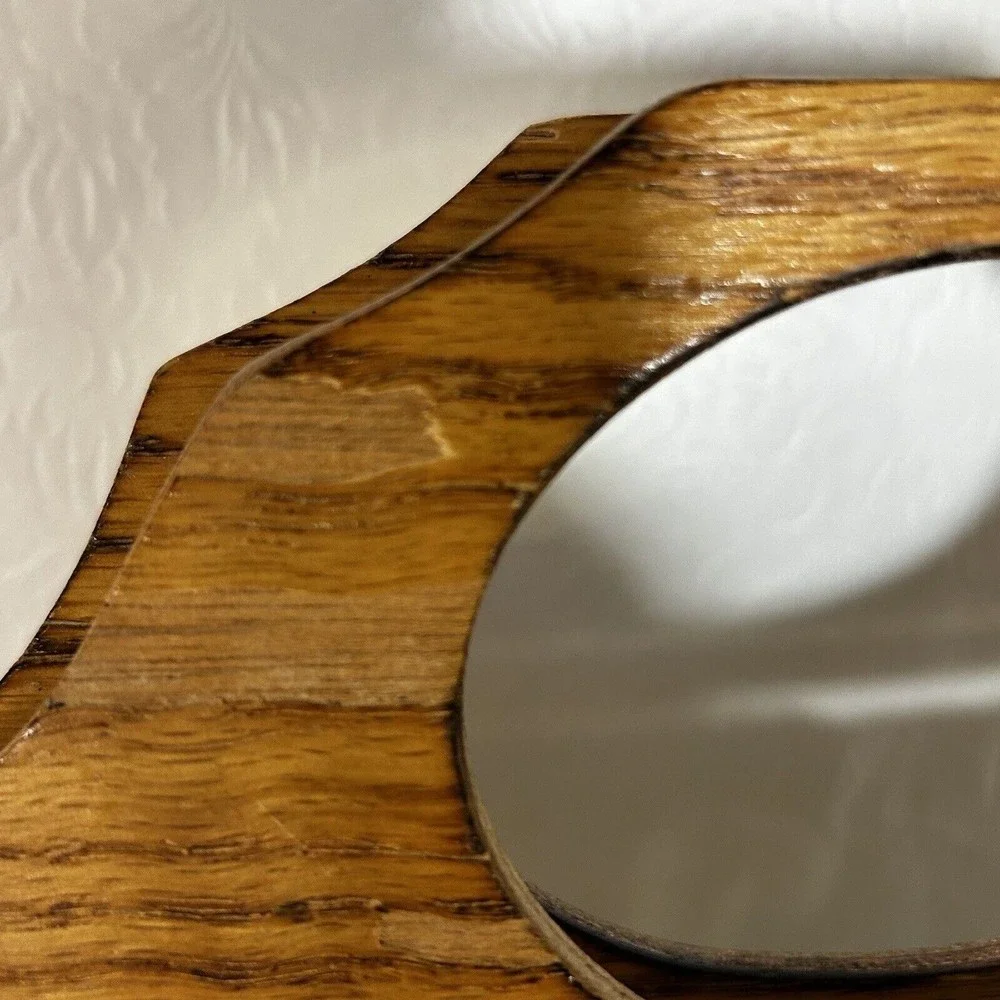 Vintage Crochet Knit Macrame Purse Wood Handles Green White Boho Granny Retro - Picture 9 of 9